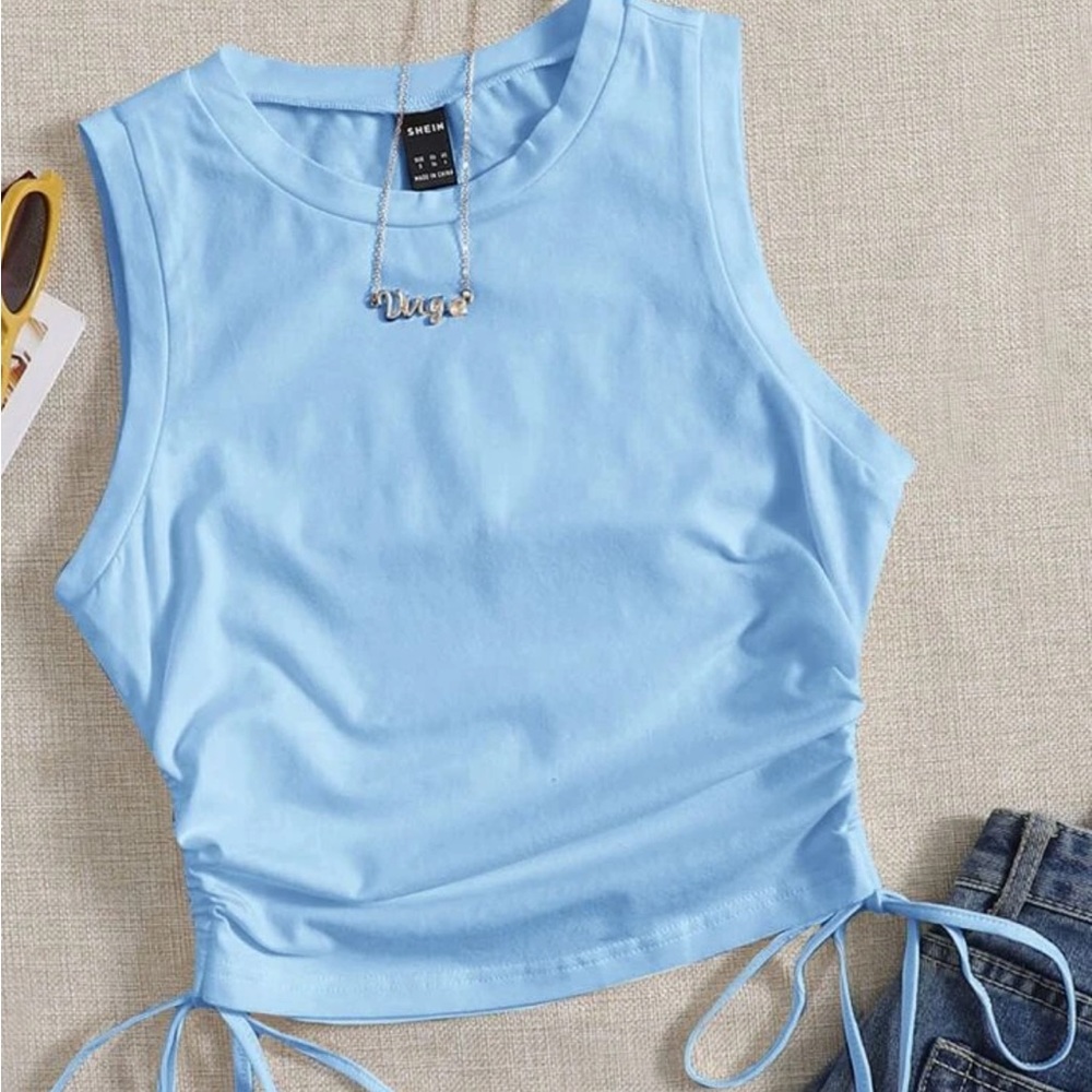 🩵🩵Light blue crop top with side ties